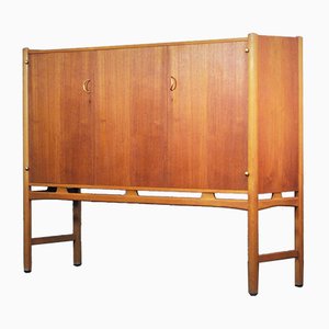 Mueble de teca, latón y haya de David Rosén para Nordiska Kompaniet, años 60