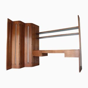 Console Murale en Bois avec Bureau et Paravent, 1960s