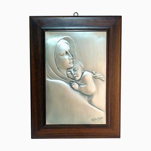 Silver Madonna and Child Engraving from Ottaviani, 1960s