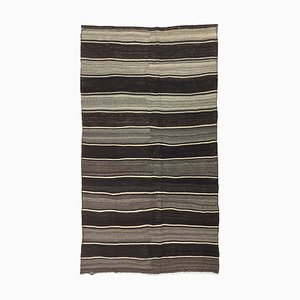 Tapis Kilim Vintage Gris Noir, Turquie, 1960s