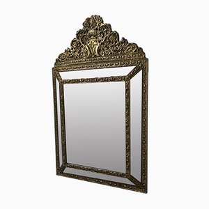 Antiker goldener Spiegel im Napoleon III Stil mit Perlen