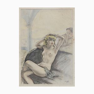 Edouard Chimot, Nude Lithograph Art Deco Print, 1936