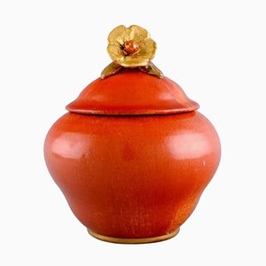 Antique Lidded Jar by Nils Emil Lundstrom for Rörstrand, Early 20th Century