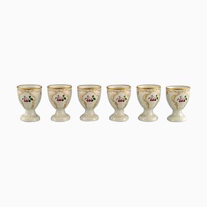 Rose Egg Cups in Hand Painted Porcelain from Rosenthal, Mid-20th Century, Set of 6