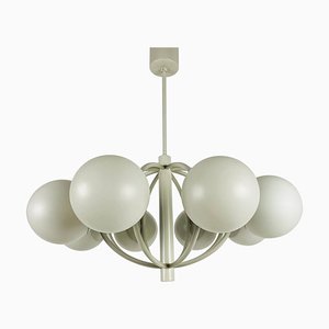 Grand Lustre Space Age Blanc Mid-Century de Kaiser, 1960s, Allemagne