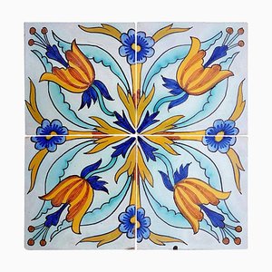 Handmade Antique Ceramic Tiles from Devres, France, 1910s