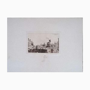 Luca Beltrami - Paris: from My Window - Original Etching on Cardboard by L. Beltrami - 1876