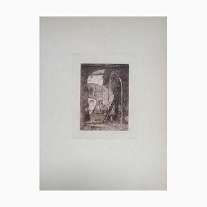 Luca Beltrami - Lombard Farmhouse - Original Etching on Cardboard - 1877