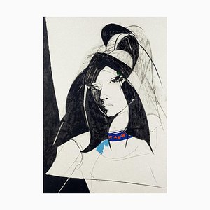 Sandro Trotti - Young Woman - Original Lithografie - 1980er