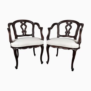Set of 19th Century Italian Baroque Carved Wood Armchair