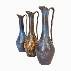 Mid-Century Keramik Vasen von Gunnar Nylund für Rörstrand, Schweden, 3er Set