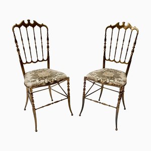 Italian Brass Chairs from Chiavari, Set of 2