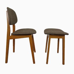 Stuhl & Hocker aus Buche, 1960er