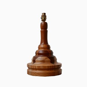 English Wood Specimen Table Lamp