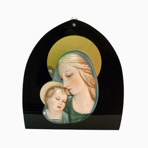Cerámica Madonna Maternidad italiana Art Déco, años 30