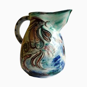Italian Pottery Pitcher by Leandro Sciutto for Pozzo Garitta, 1940s