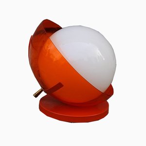Lámpara de mesa Pop Art Ball en naranja y blanco de Guzzini, años 60