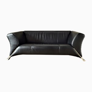 Black Leather 2-Seat Sofa by Rolf Benz, 2000s