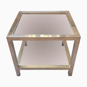 Mid-Century Couchtisch aus Messing & Glas