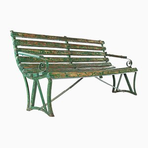 Banc Patine Vert en Bois