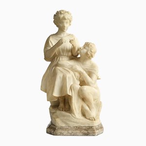 Escultura de mármol de pareja