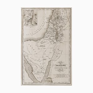 Inconnu, Carte de Palestine, Gravure, 19ème Siècle