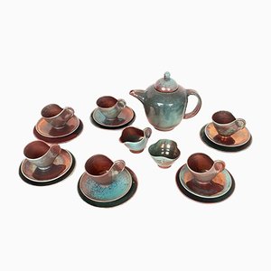 German Art Deco Pottery Tableware Set by Arnulf Holl, 1930s, Set of 21