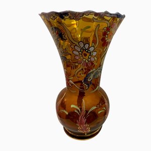 Enamel Painted Glass Vase by Royo, 1970s