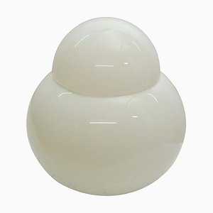 Lámpara de mesa blanca de vidrio soplado de Sergio Asti para Fontana Arte