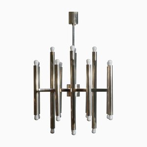 Minimal Chandelier in Nickel from Sciolari