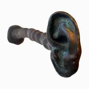 Surrealist Bronze Wall Sculpture of Listening Ear