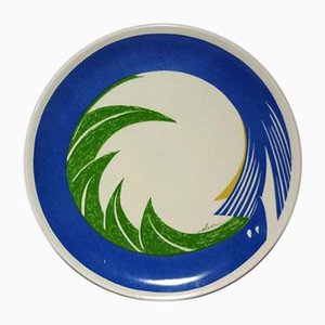 Plato italiano de cerámica de Gianni Dova para Ceramica Fiori Oscuri Milano, años 70