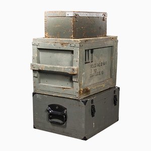 Cajas de equipamiento ruso modelo 256.3, años 60. Juego de 3