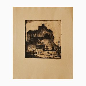 Incisione originale Leo Grimm - Houses - Early 20th century