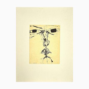 Sergio Barletta - the Face - Original China Ink Drawing - 1958
