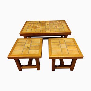 Tables Basses en Céramique, 1960s, Set de 3