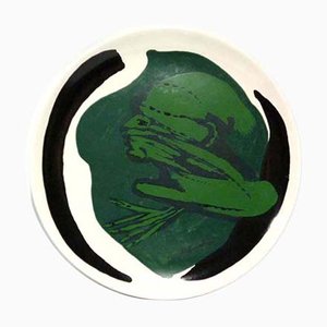 Italian Ceramic Plate by Remo Brindisi for Centro D'Arte Mercurio, 1970s