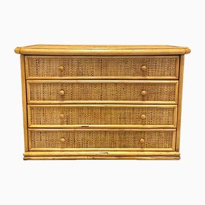 Vintage Bamboo & Rattan Chest of Drawers, 1970s