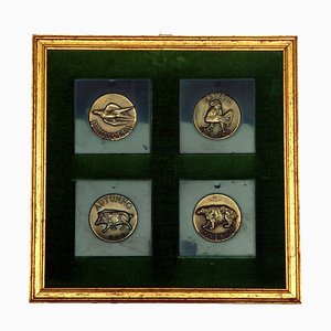 Médailles 4 Seasons en Bronze par Luciano Minguzzi, 1960s, Set de 4
