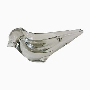 Crystal Glass Bird Bowl for Art Vannes, 1960s
