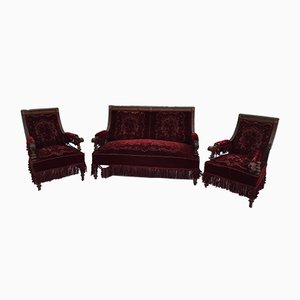 Walnut Living Room Set, Set of 3