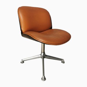 Rosewood and Leather Swivel Chair by Ico Luisa Parisi for MIM, 1950s