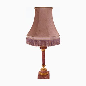 Antique Marble & Gilded Bronze Table Lamp, 1800s
