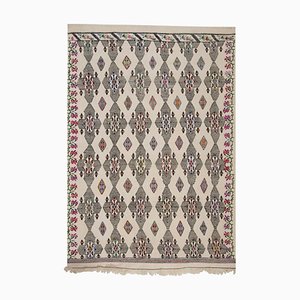 Mid-Century Jajim Kelim Türkischer Vintage Teppich mit Pflanzenfarbton