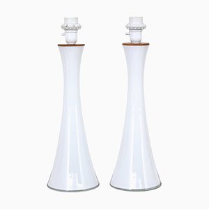 Mid 20th-Century Opaline Glass Lamps from Bergboms, Set of 2