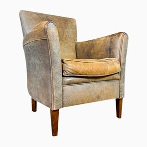 Vintage Nubuck Leather Lounge Chair from Muylaert