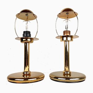 Gold Metal Table Lamps from Sijaj Hrastnik, Set of 2