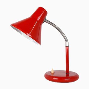 Mid-Century Red Metal Desk Lamp, 1980s