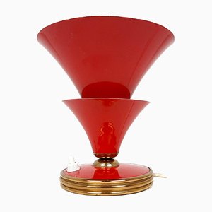 Vintage Italian Red Table Lamp, 1950s