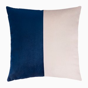 Double Optical Blue Cushion by Briola Lorenza for LO DECOR